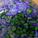 Ball vase signed blue and green Rock
