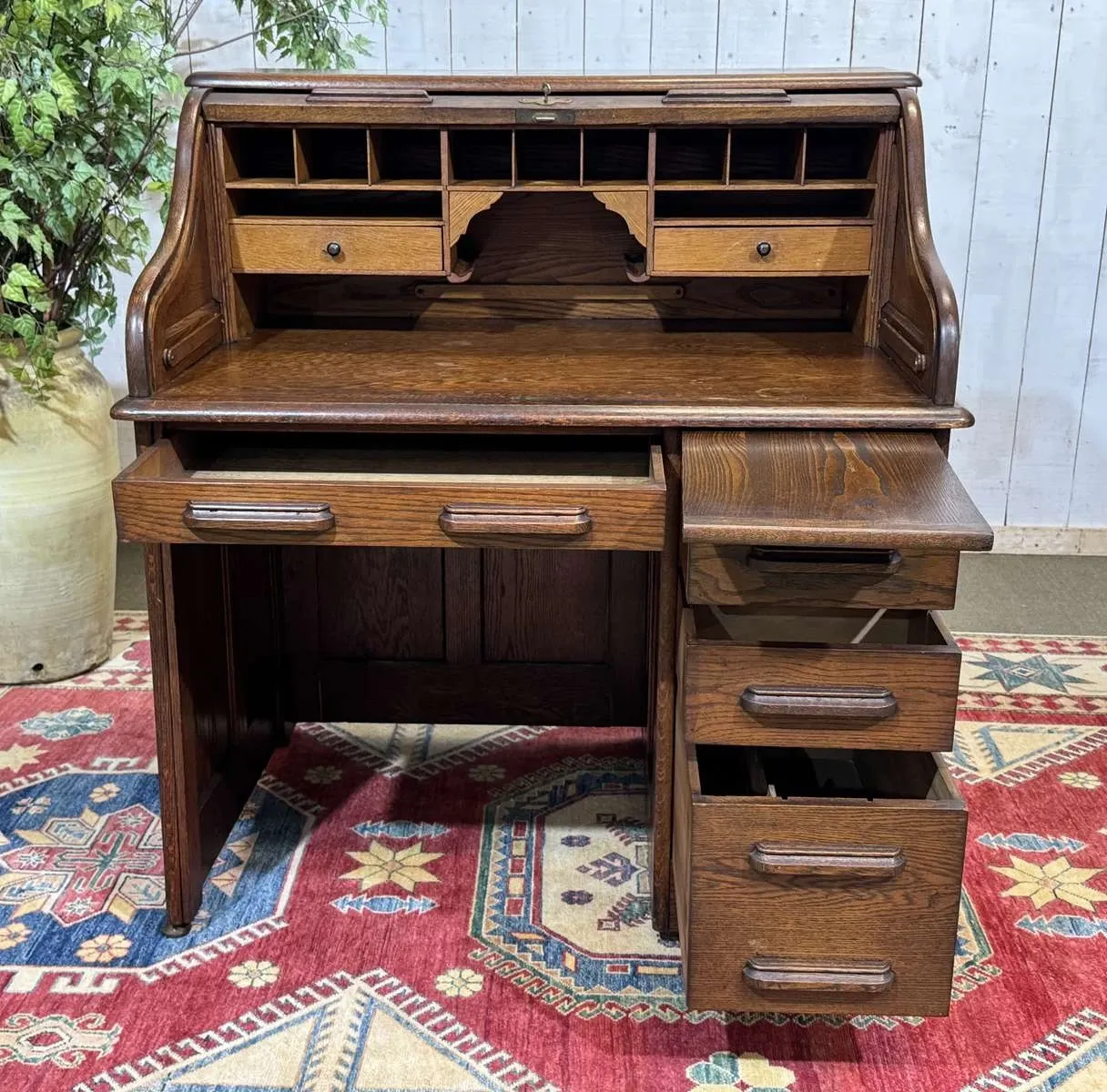 Bureau à cylindre en chêne