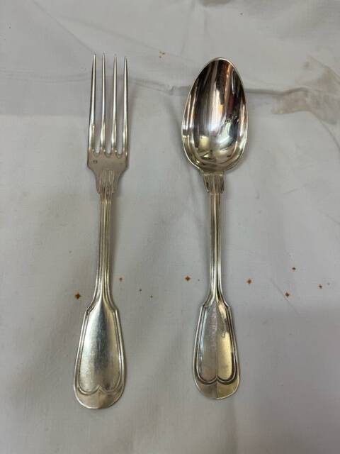 24 silver-plated cutlery forks and spoons
