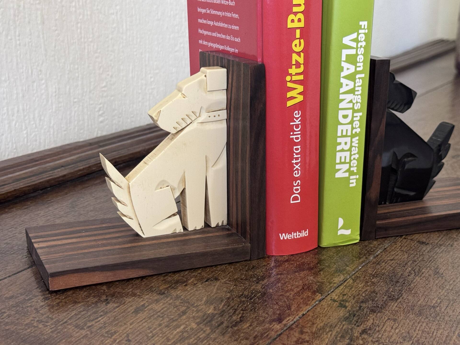 Art Deco bookends in rosewood and Bakelite