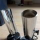 pair of 1970 vintage tube stainless steel or chrome or aluminium