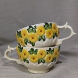 Sunflower flower cups and milk jug