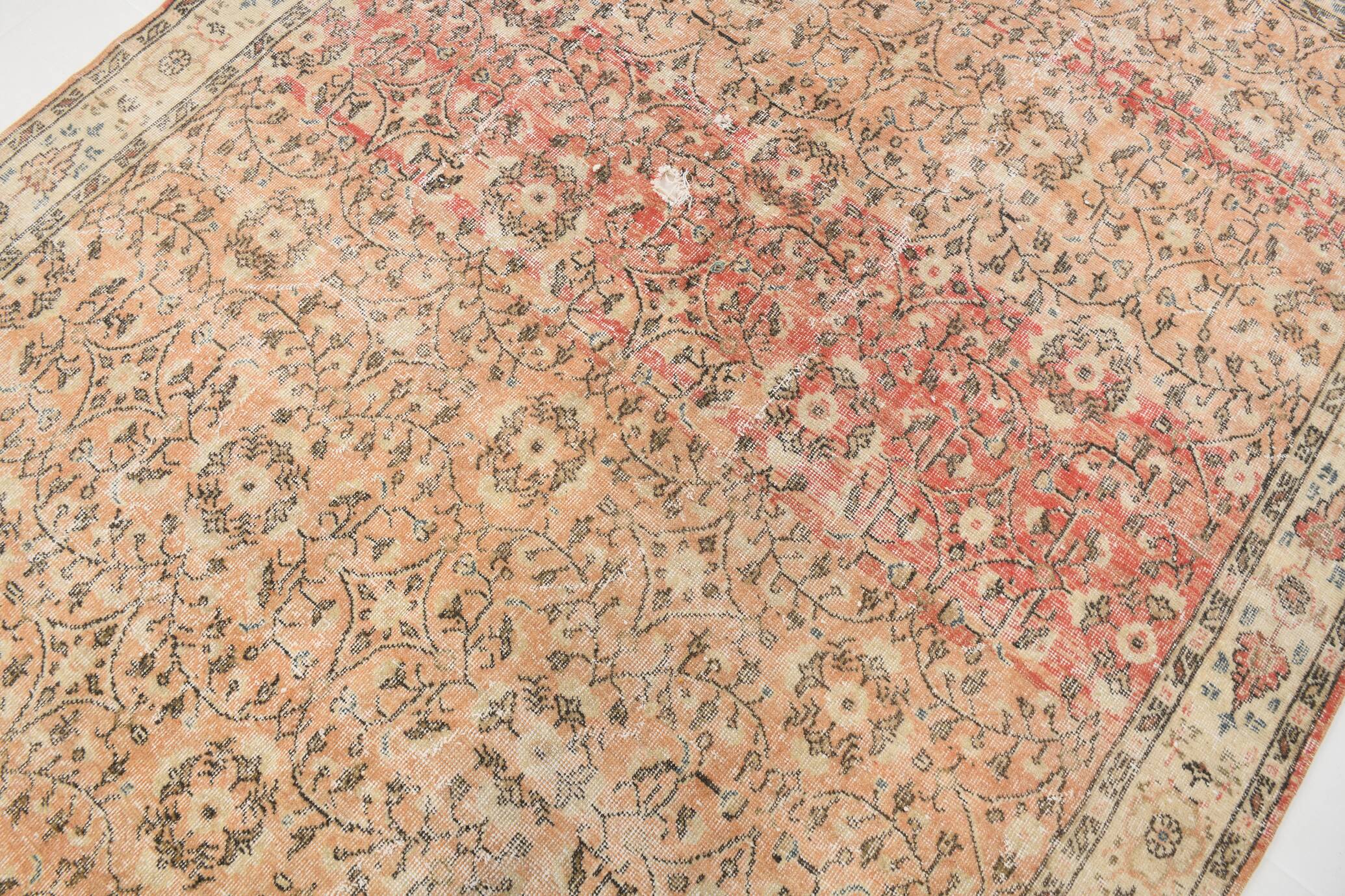 7x10 Peach Red Turkish Rug, 210x301Cm