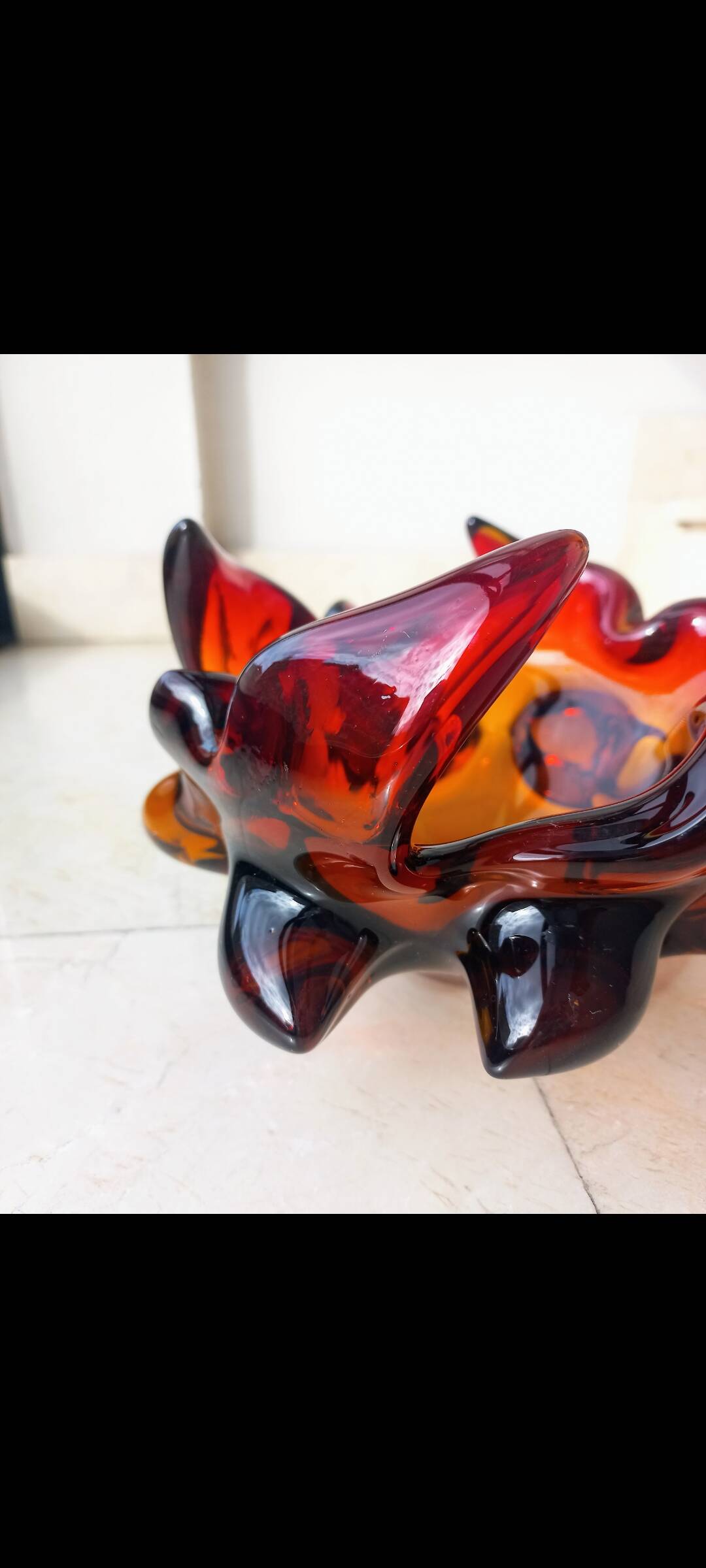 Fiery amber Murano centerpiece