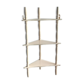 Étagère d'angle ancienne en bois tourné