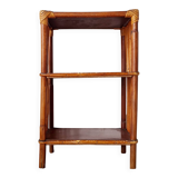 Etagère ancienne - bibliothèque rotin bois patinée