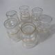 6 white granite blown glasses
