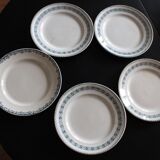 Set of 5 ironstone plates Moulin des Loups & Hamage