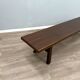 Michelucci brutalist design solid walnut bench 1970s