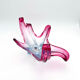 Large organic Murano sommerso bowl - Aquamarine blue and pink