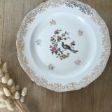 Plat rond en porcelaine oiseau de paradis