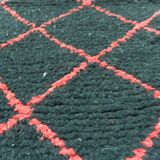 Vintage ancestral black Berber rug in wool
