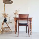 Antique table - solid wood desk with turned legs