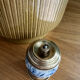 Antique porcelain pepper mill with floral design and gold-plated metal / brass –