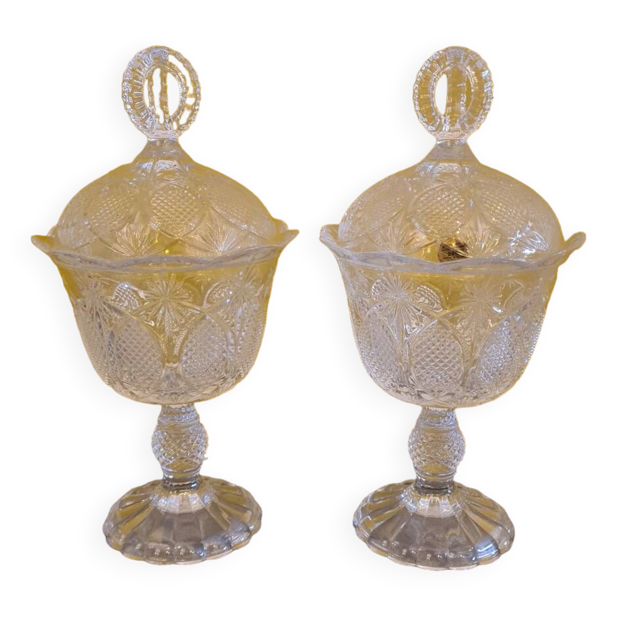 Crystal Bonbonnières From Royal Crystal Rock Italy, from the  1980s