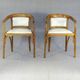 Two Art Deco Fischel armchairs upholstered in cream leather - 1925 - No Thonet