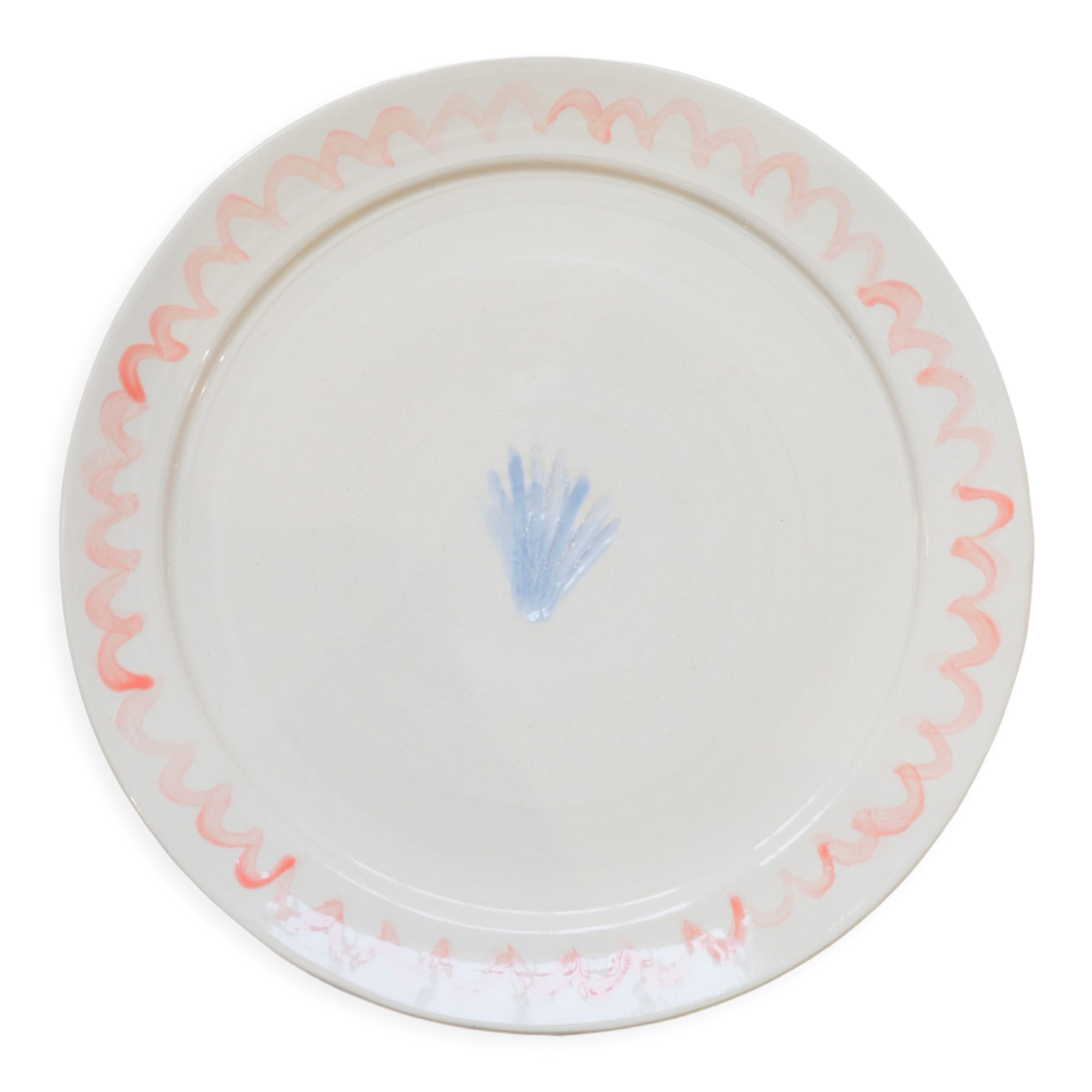 Assiette coquillage artisanale rouge