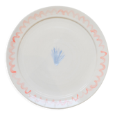 Assiette coquillage artisanale rouge