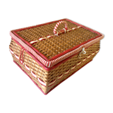 Basket wicker and scoubidou circa 1950