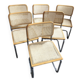 6 chaises B32  de Marcel Breuer - fabrication italienne