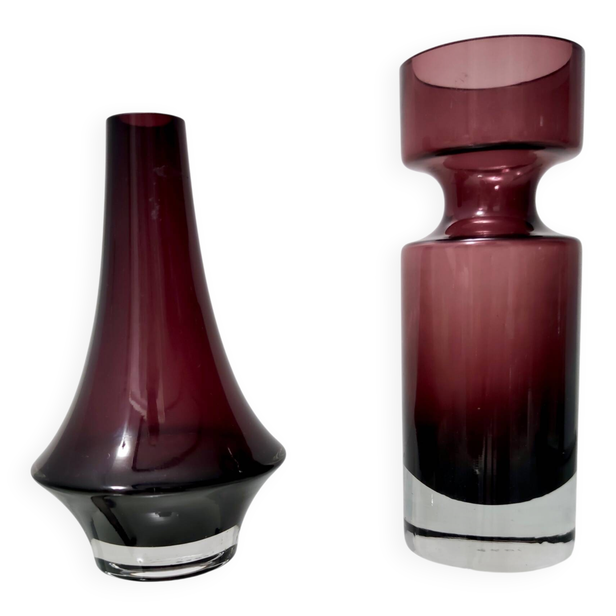 Pair of Glass Vases by Tamara Aladin for Riihimaen Lasi Oy, Finland