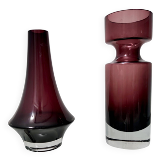 Paire de vases en verre par Tamara Aladin pour Riihimaen Lasi Oy, Finlande