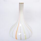 Pair of 1970s tall White Glass Table Lamps model "Candy" by Holmegaard