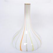 Pair of 1970s tall White Glass Table Lamps model "Candy" by Holmegaard