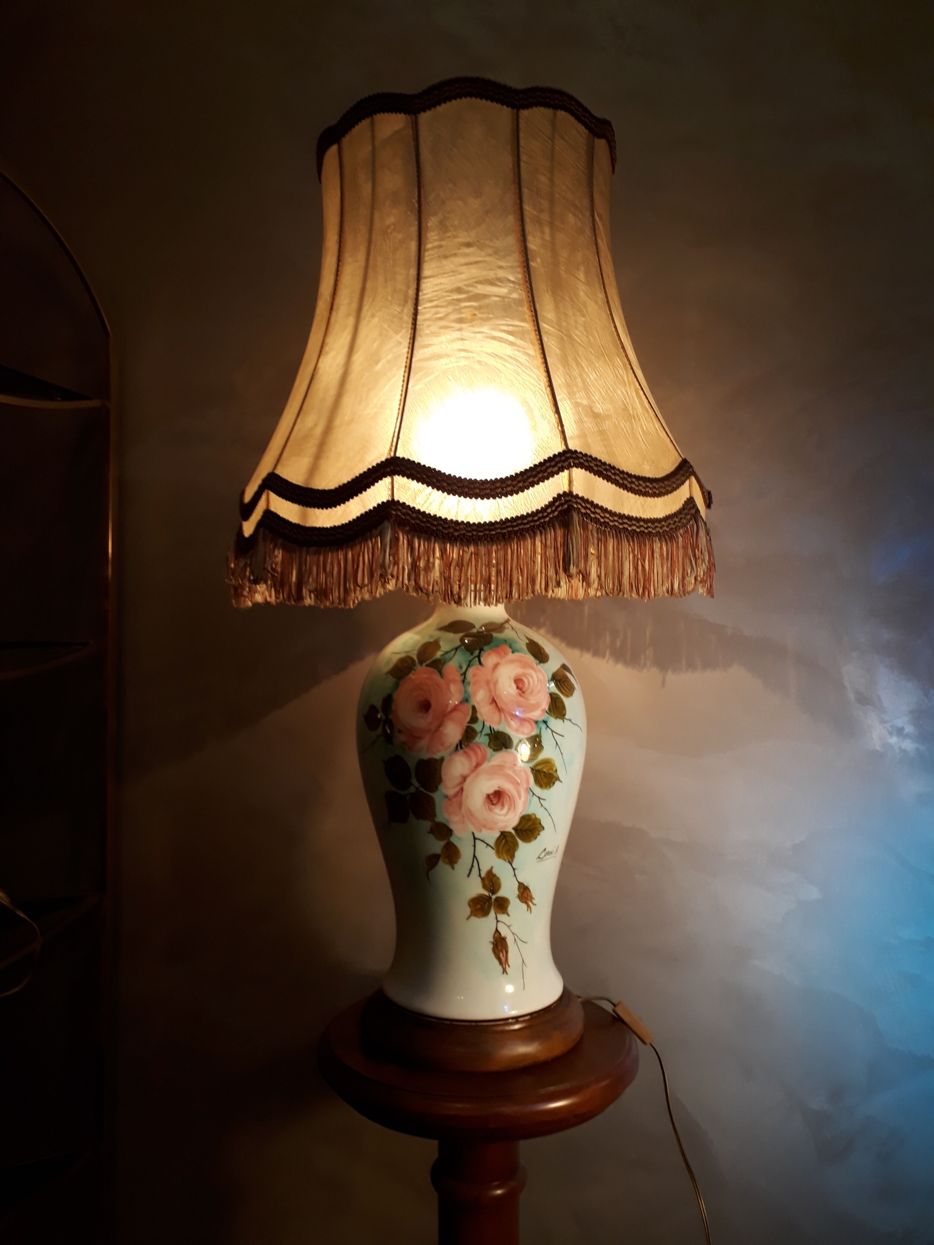 large handmade paint lamp,h84x46cm abatjour artdeco