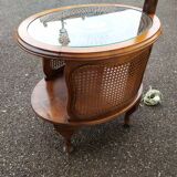 Floor lamp - wood - cane - glass