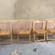 Série de 4 chaises pliantes en bois vintage