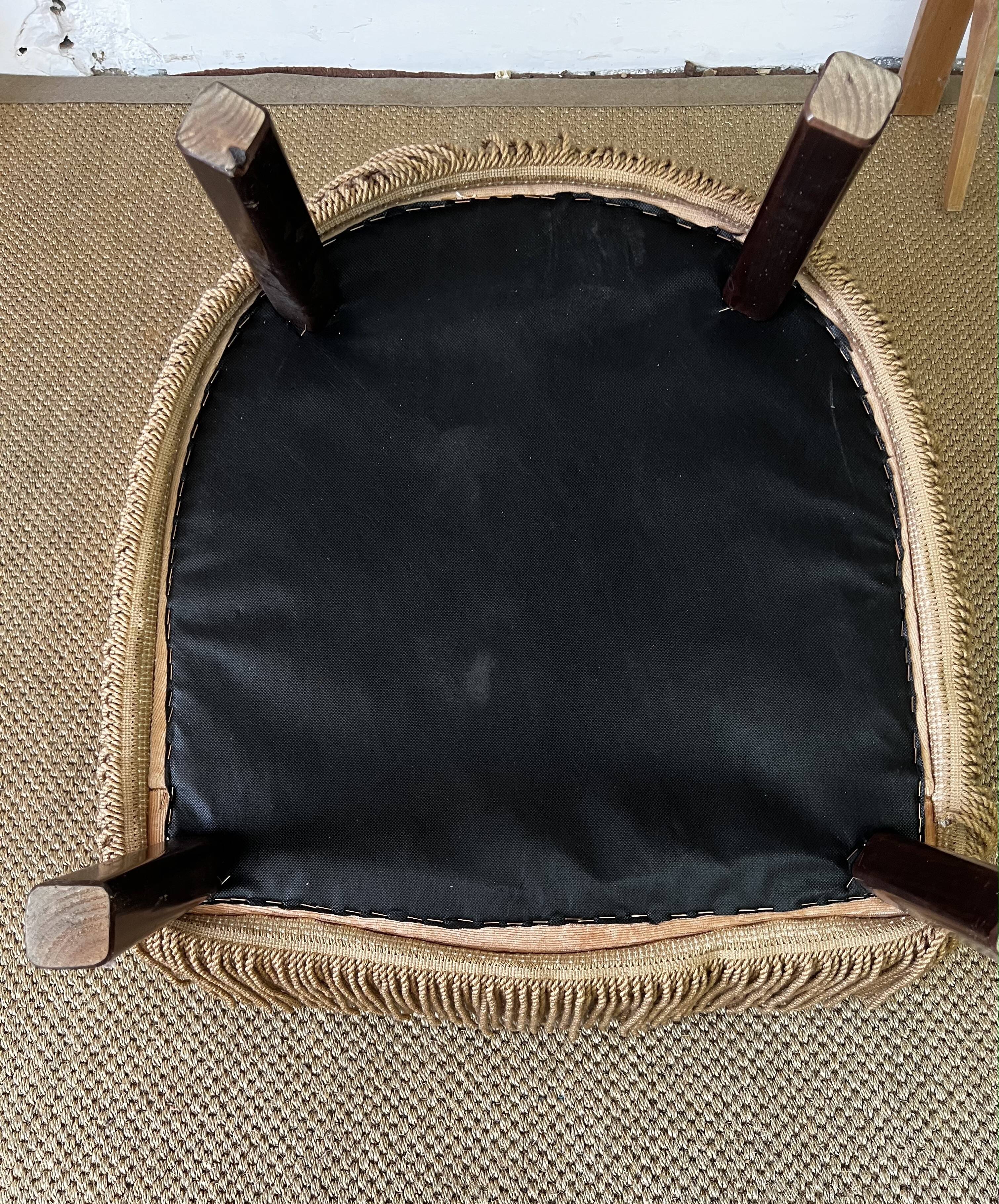 Yellow velvet toad armchair