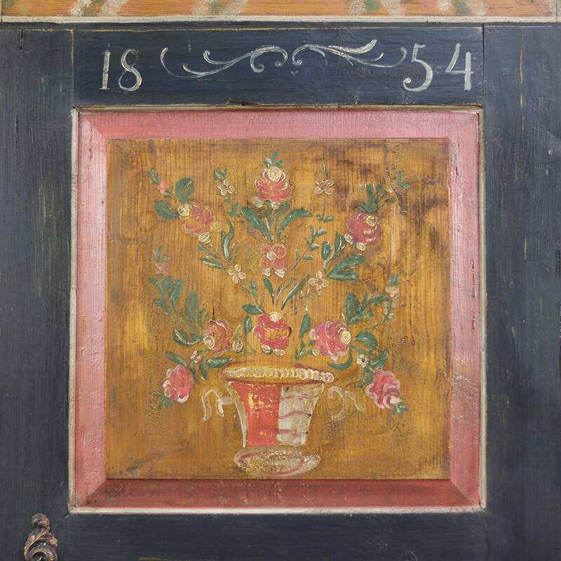 Cabinet de mariée peint d'art populaire 1854