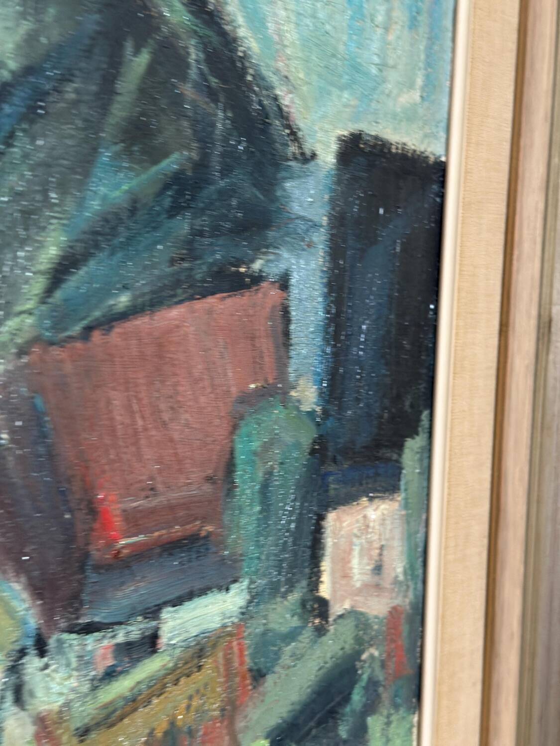 Swedish Oil on Canvas – “Fiskeläge” by Carl Berndtsson