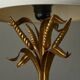 Gold metal table lamp with wheat pattern, mid-20th century.