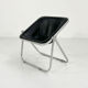 Plona chair in black leather by Giancarlo Piretti for Anonima Castelli, 1970