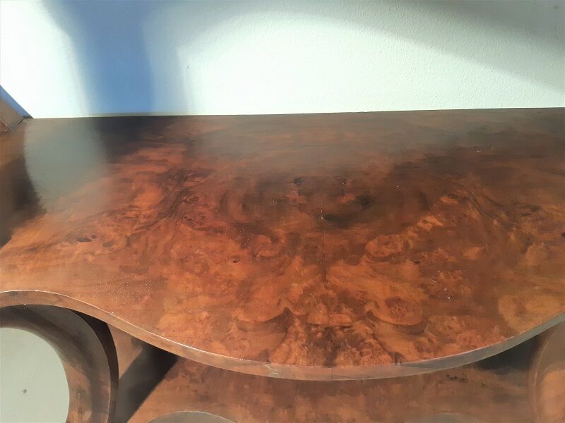 Napoleon III period console in walnut and marble tray