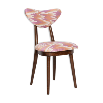 Heart-shaped chair mid-century in Fandango pink jacquard, Dedar, Europe, 1960s