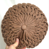 Coussin rond plissé