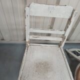 4 patinated white bistro chairs