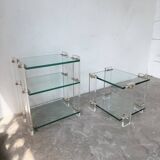 Glass and Plexiglas consoles from the 80s