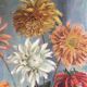 Ancient painting bouquet of dahlias