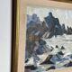 Huile sur toile suédoise d'époque mid-century – Vue côtière, Grundsund par Carl Gunne – Vintage et encadrée