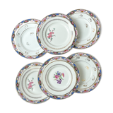 Set of 6 porcelain plates and 6 small mismatched vintage plates ~ Dinner service for 6 people ~