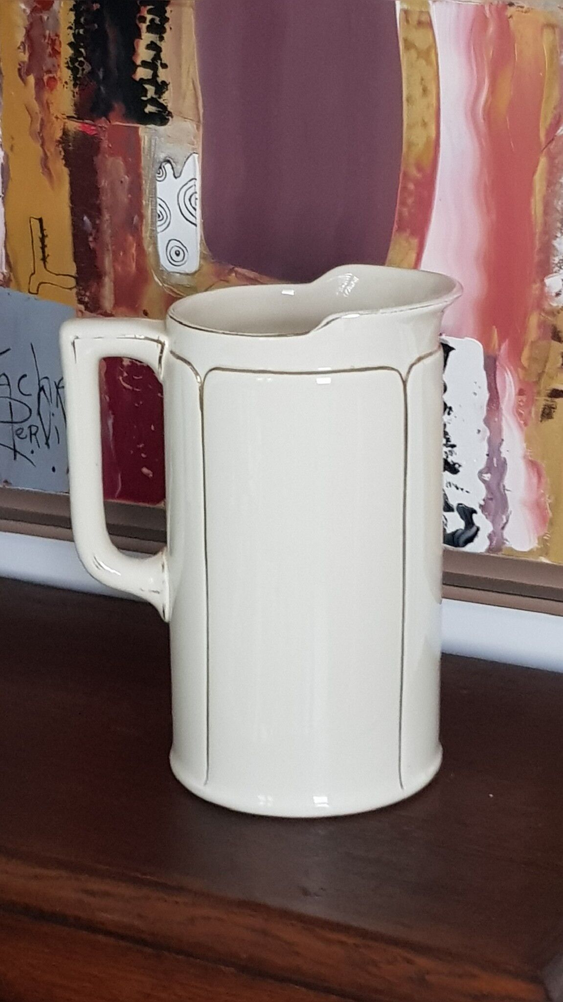 Pitcher art deco in earthenware