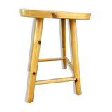 Tabouret vintage en pin type montagne Deco chalet