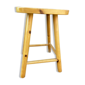 Tabouret vintage en pin type montagne Deco chalet