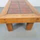 Brutalist Oak Side Table with Terracotta Tiles, 1950s, Set of 2