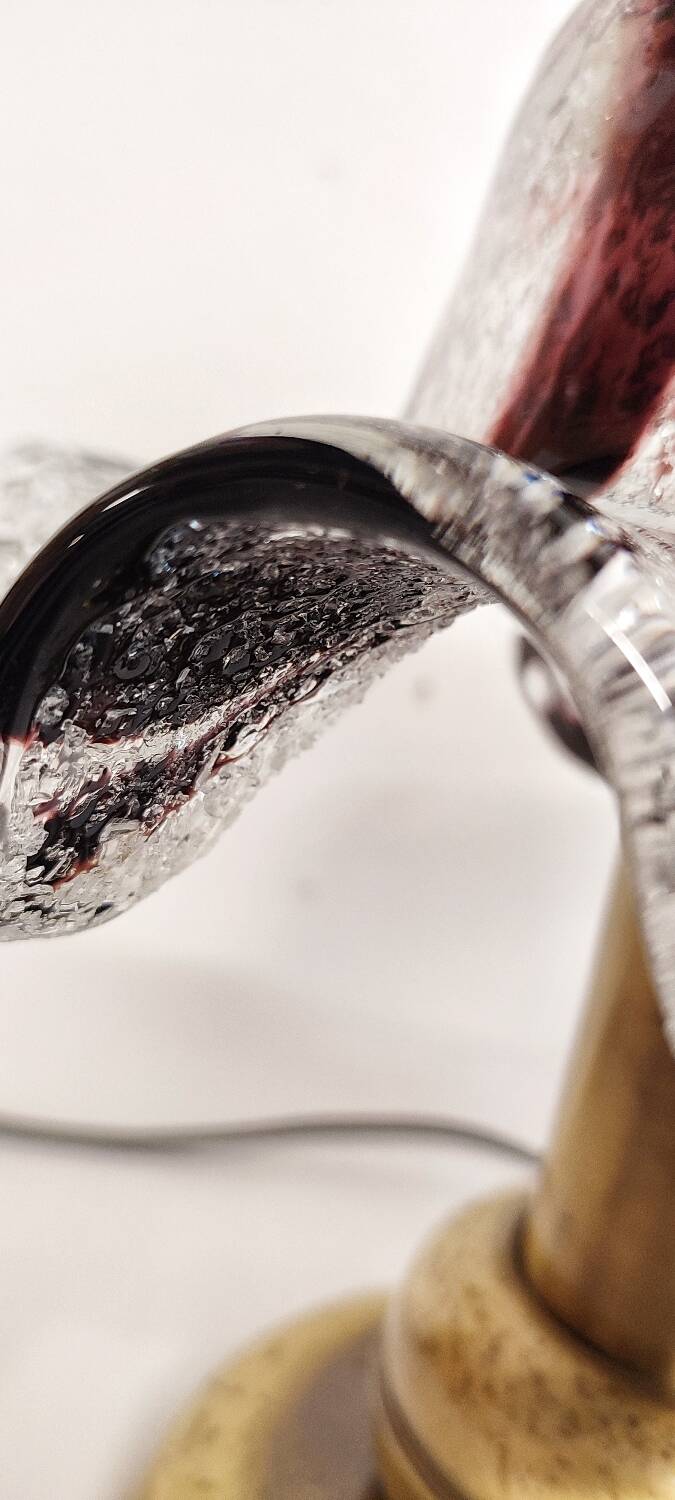 Lampe de table avec tulipe en cristal. Italie, années 1980.