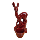 Art-Deco red ceramic doe